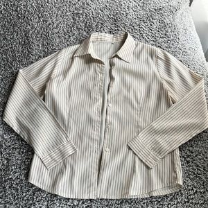 Pinstriped button down dress shirt